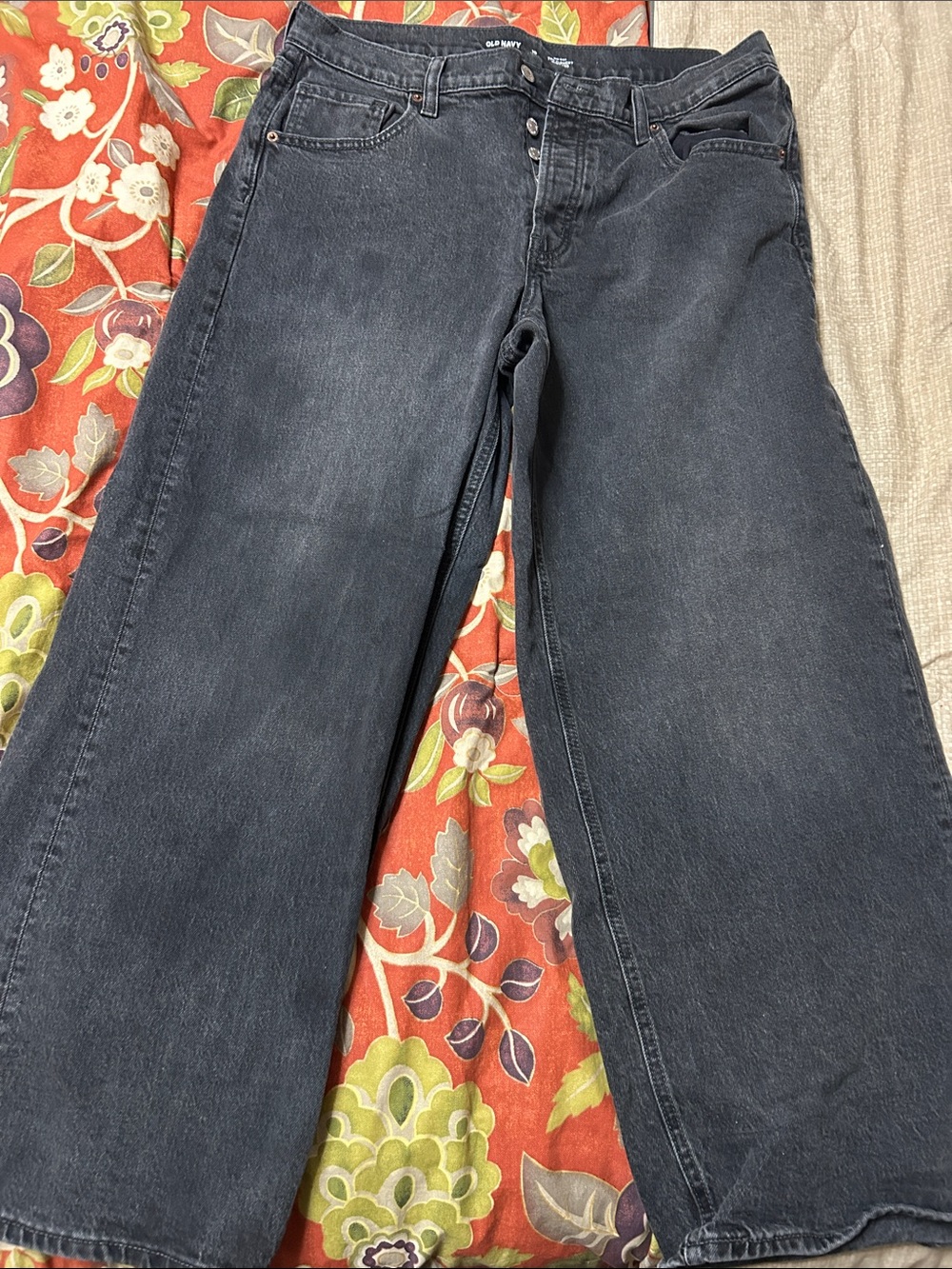 Old Navy Black Wide-Leg Flare Jeans